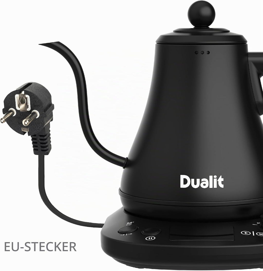 Dualit Wasserkocher Schwanenhals Schnellkochender Electric Kettle (800ml) - Schwarz Matt - Gooseneck