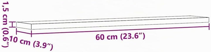 vidaXL Regalböden 4 STK. Artisan-Eiche 60x10x1,5 cm Holzwerkstoff, Bücherregal Brett, Regalbrett, Wa