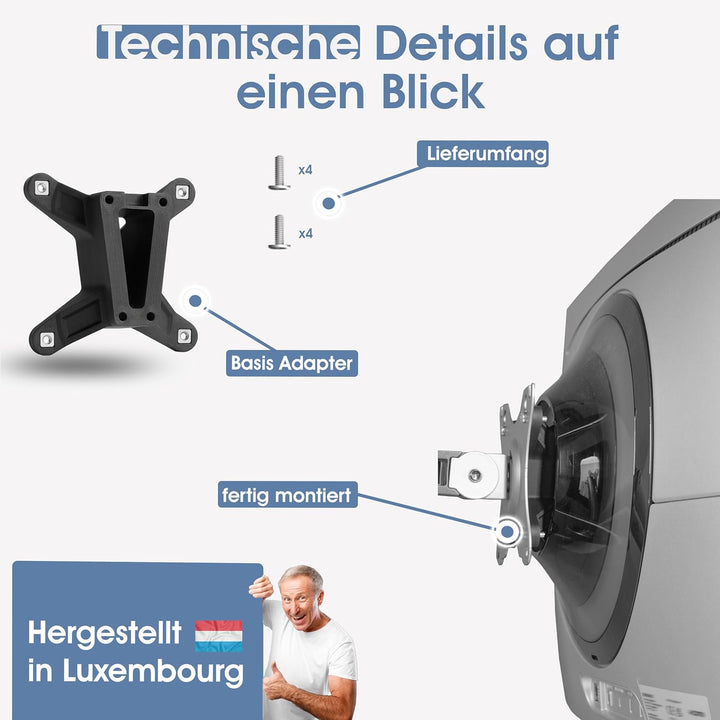 3IDEE VESA Adapter kompatibel mit Samsung Odyssey OLED G8 Curved Gaming Monitor (S34BG850SU) – 75x75