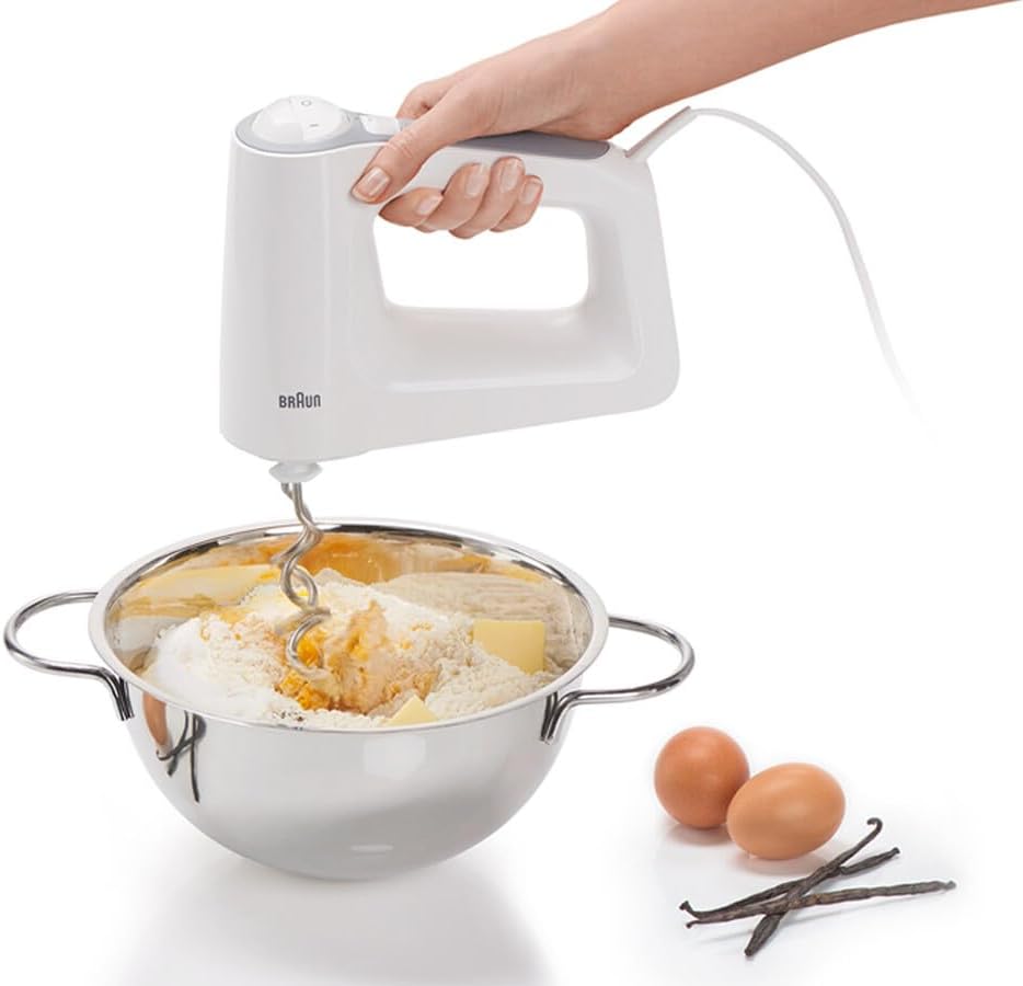 Braun MultiMix 3 HM 3105 Handmixer – Handrührgerät mit 5 Geschwindigkeitsstufen & Turbo-Funktion, in