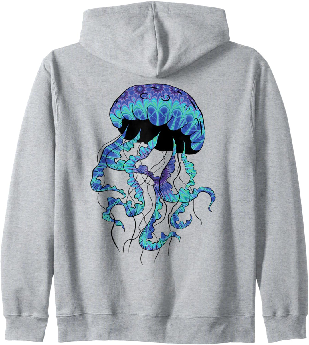 Psychedelic Jellyfish Colorful Sea Creature Ocean Gift Kapuzenjacke