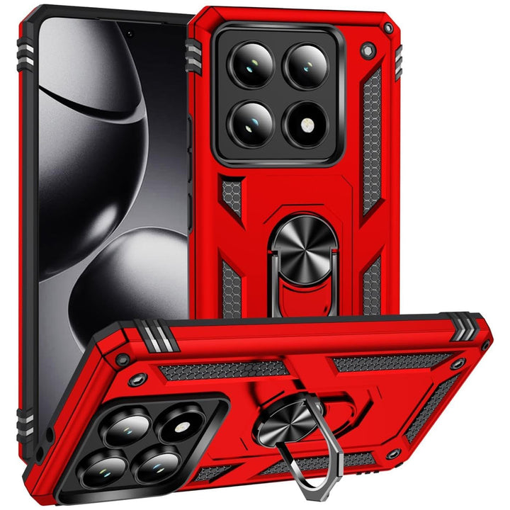 Verco Hybrid Armor Shield Case für Xiaomi 14T Hülle, extrem robust mit Magnet Fingerring Halter Hand