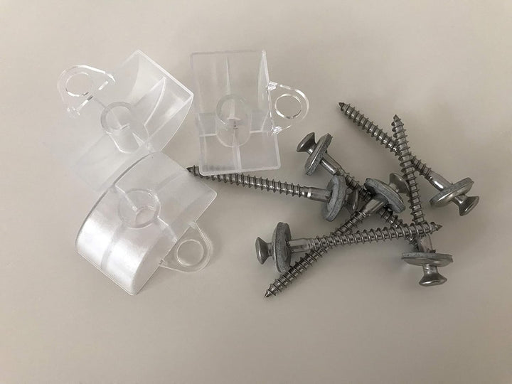 Set aus je 100 Stück Abstandhalter & Spengler-Schrauben TX20 EPDM-Dichtscheiben 4,5x55mm für Trapez-