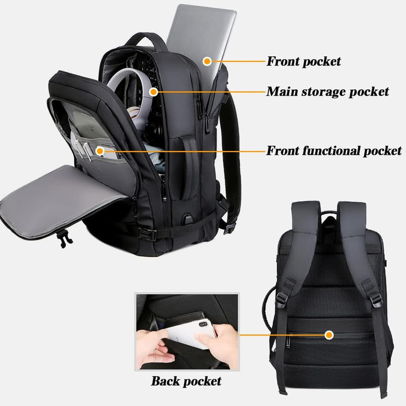 BAGZY Laptop Rucksack 17 Zoll Rucksack Herren Handgepäck Rucksack 45x36x20 Rucksack Wasserdicht Erwe