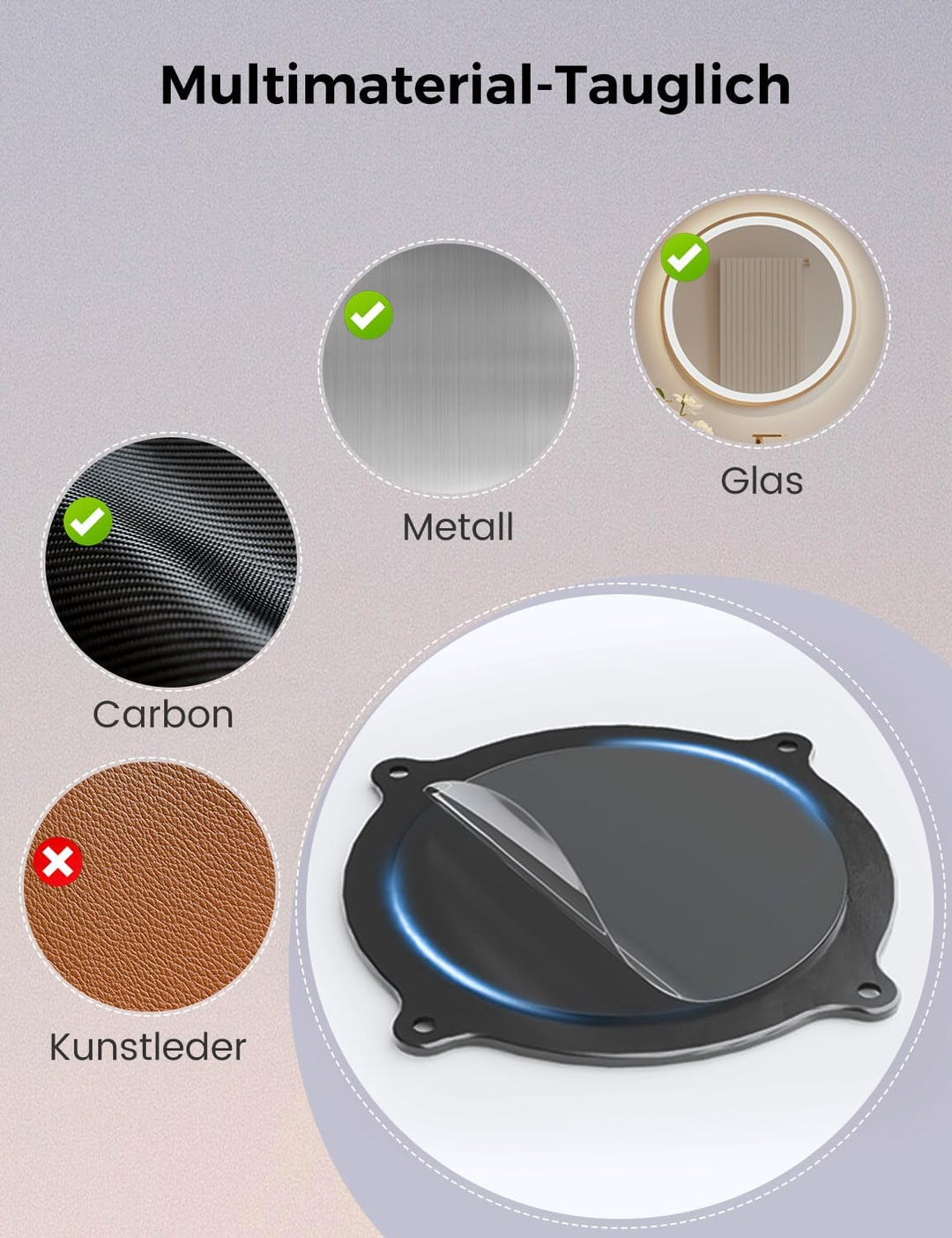 OHLPRO Tablet Halterung Auto Vorne aus Aluminium, iPad Autohalterung Saugnapf für Windschutzsche und