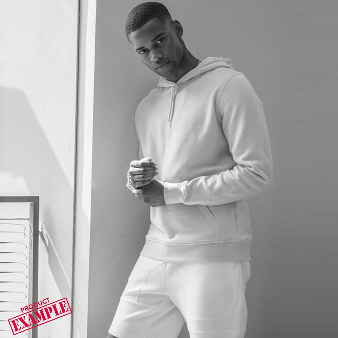 OwnDesigner Ähm nö Herren warm haltender Hoodie mit Kapuze modern geschnitten (Cape 464 3XL Weiss)