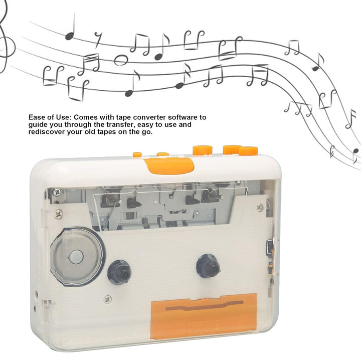 Tragbarer Kassettenspieler, Walkman-Kassetten-Audio-Musik-Player Tape to MP3-Konverter, Kompatibel m