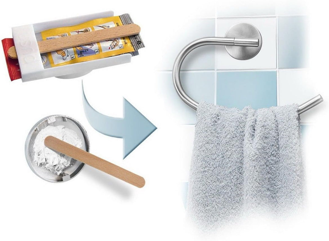 Fackelmann Klebesystem für Badaccessoires, Super-Kleber für Badzubehör, superfester Halt, rückstandl