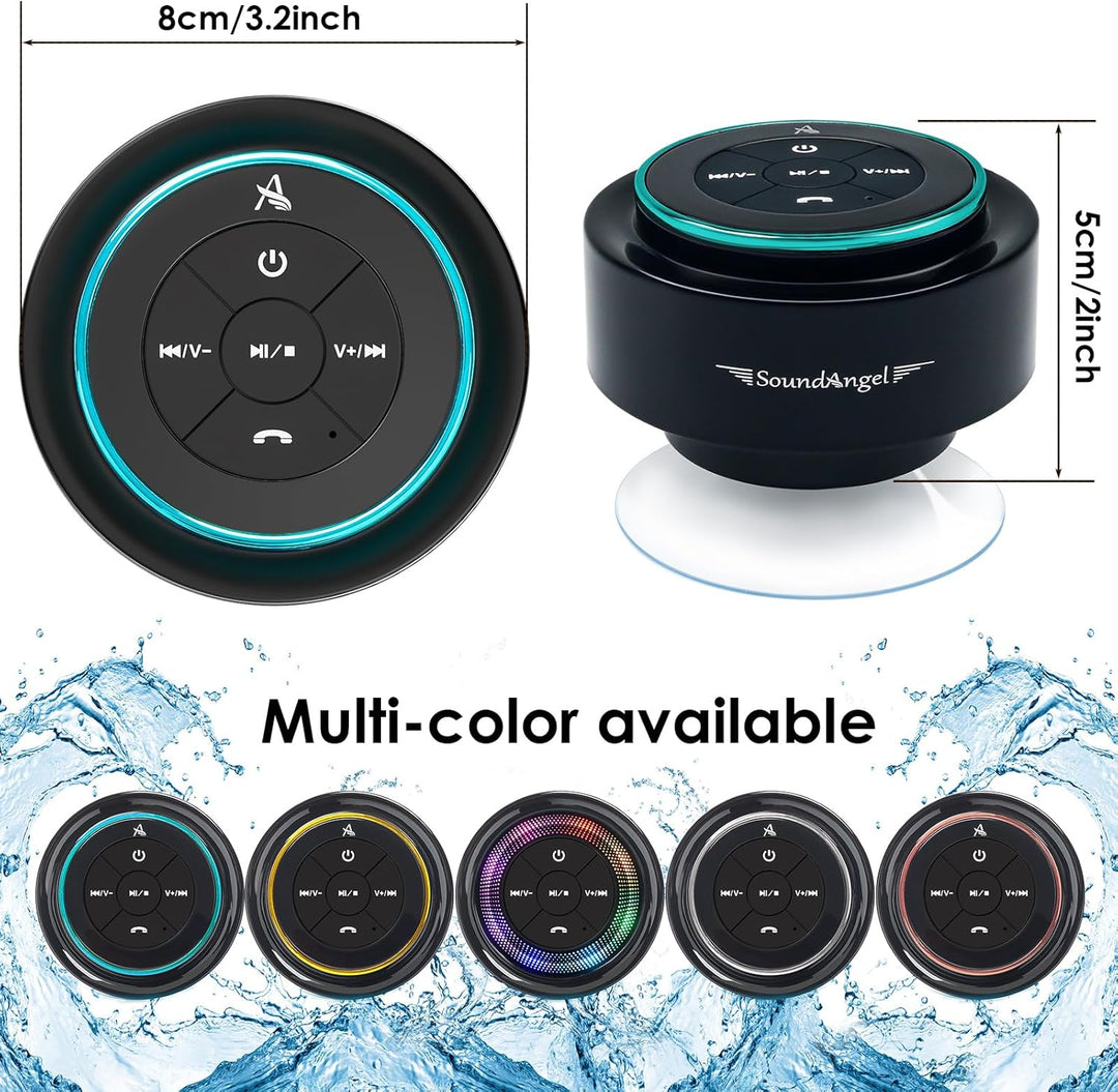 Xleader Dusche Bluetooth Lautsprecher Klein Musikbox, Wasserdicht Bluetooth Lautsprecher mit Saugnap