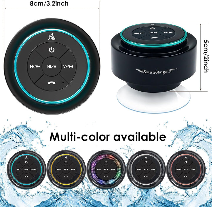 Xleader Dusche Bluetooth Lautsprecher Klein Musikbox, Wasserdicht Bluetooth Lautsprecher mit Saugnap