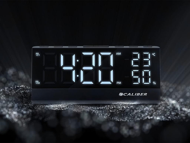 Caliber Radio Wecker - FM-Radio - Digital Wecker - Alarm Clock - Schwarz - Dimmbarer LED-Anzeige - T