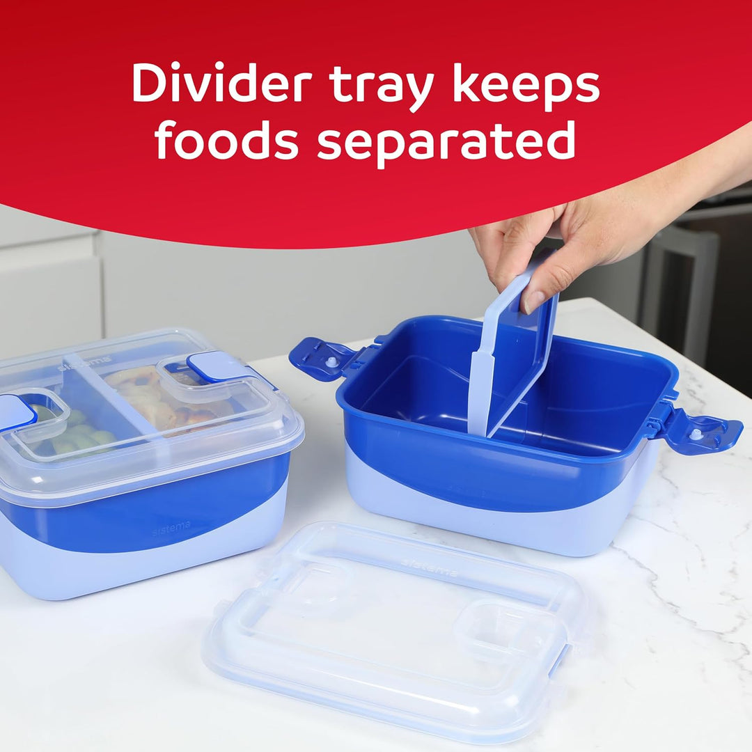 Sistema Heatables Microwave Food Containers Set | 890ml, 1.35L &amp; 2.45L | Leakproof Meal Prep Contain