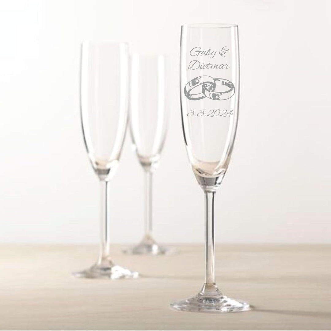 Geschenk zum Valentinstag – Sekt Geschenksets – Sektglas mit Gravur 200ml – Hochzeitsgeschenke – Ges