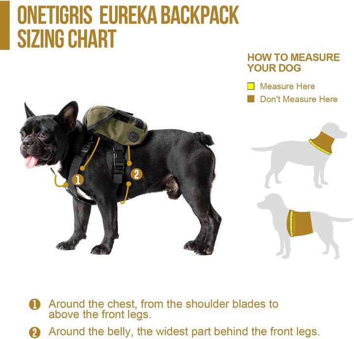OneTigris Eureka Hunderucksack, Kleiner Hundebackpack mit Kotbeutelspender zum täglichen Wandern für