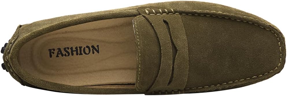 Jamron Herren Wildleder Penny Loafers Gemütlich Fahrende Schuhe Mokassin Slippers 39.5 EU Braun, 39.