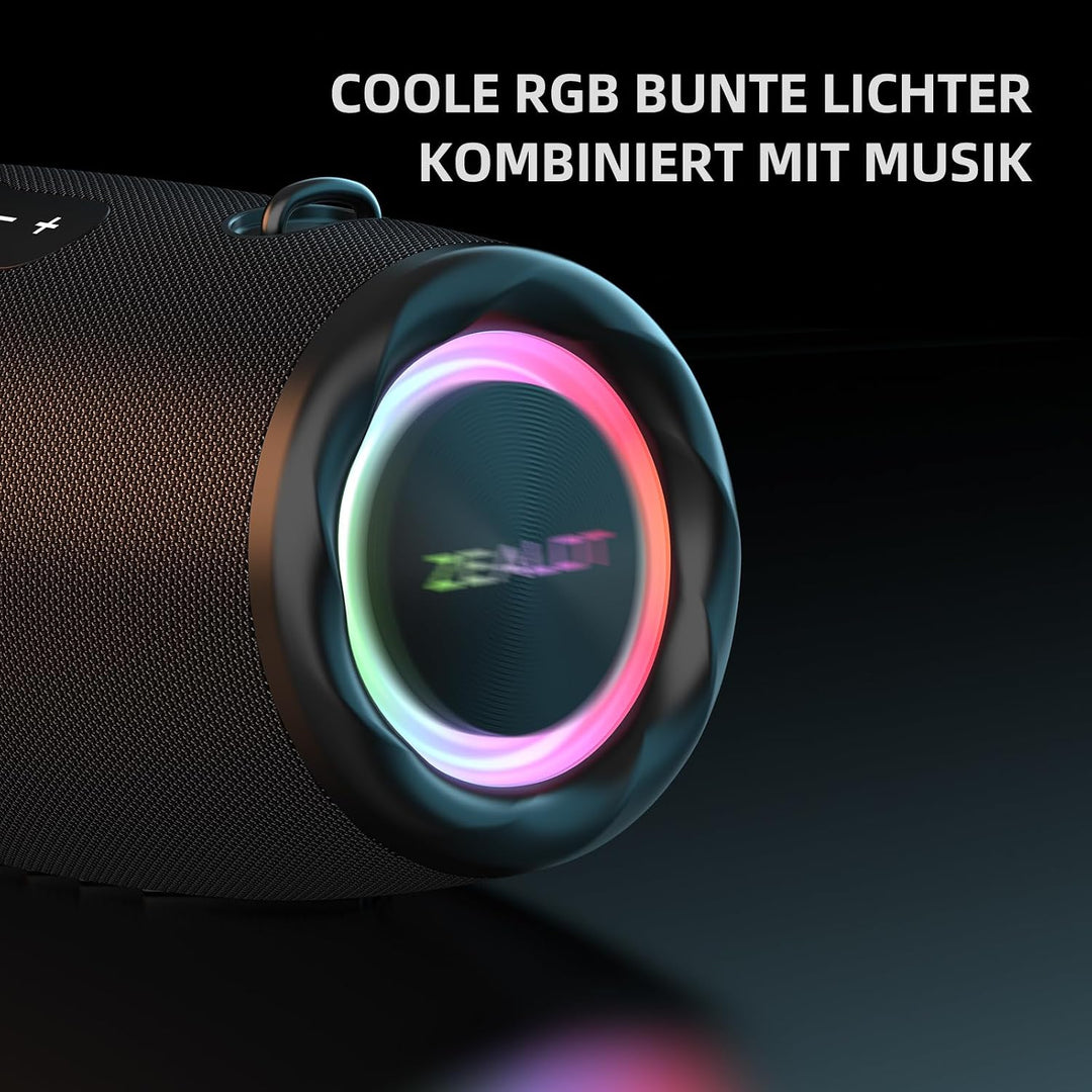 ZEALOT Bluetooth Lautsprecher,Musikbox Bluetooth Box für Draussen,80W Stereo Sound,BassUp, 16000mAH