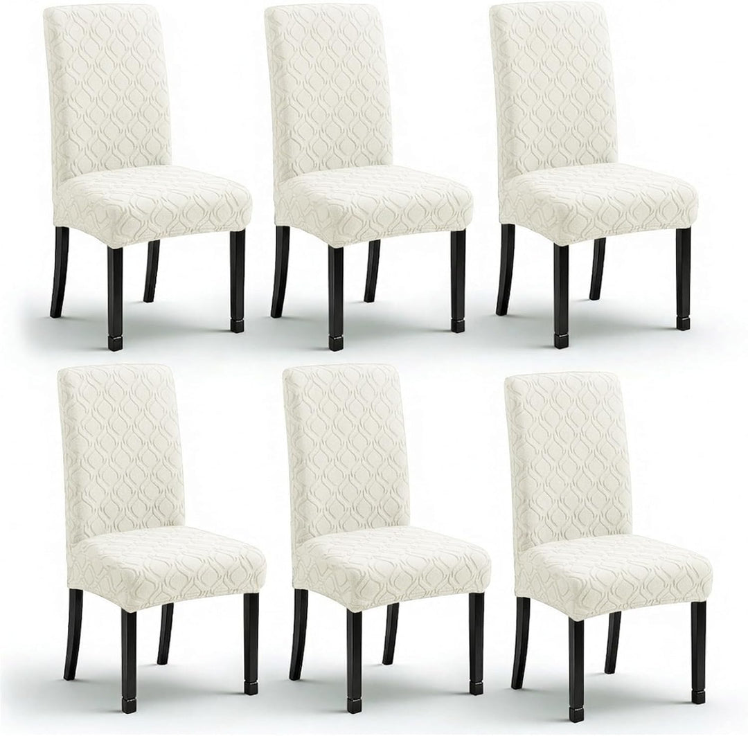 LANSHENG Stuhlhussen 6er Set, Stretch Stuhlhussen Schwingstühle, Abnehmbarer Waschbarer Stuhlbezug f