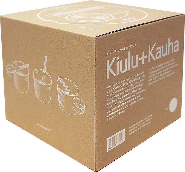 KOLO aus Finnland – “Kiulu & Kauha” Designerset Saunakübel & Kelle aus Aluminium/Bambus,, Schwarz