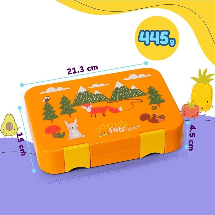 schmatzfatz Junior Brotdose für Kinder | BPA-freie Lunchbox für Kinder | Bento Box Kinder | Brotbox