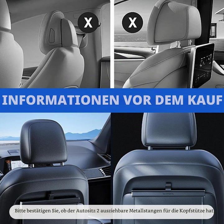 Auto Tisch Rücksitz Beifahrer, Klappbarer Auto Esstisch mit Getränkehalter &amp; Handyhalter, Faltbarer