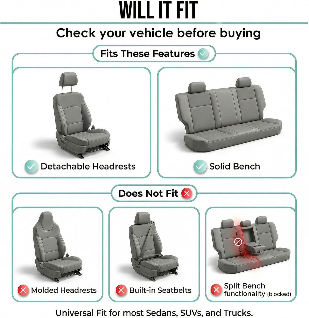 FH Group Autositzbezüge Mint Universal Fit Einzigartiges flaches Tuch für die meisten Autos, SUVs un
