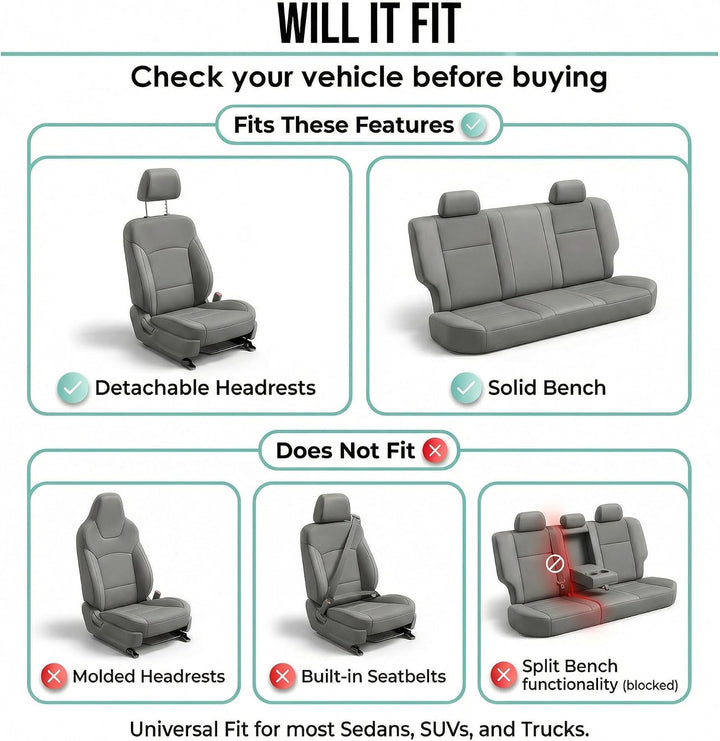FH Group Autositzbezüge Mint Universal Fit Einzigartiges flaches Tuch für die meisten Autos, SUVs un