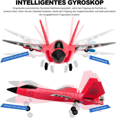 RC Flugzeug,2.4Ghz 2 Kanal F-35 Ferngesteuertes Flugzeug Kämpfer Flugzeug Spielzeug Modell mit Xpilo
