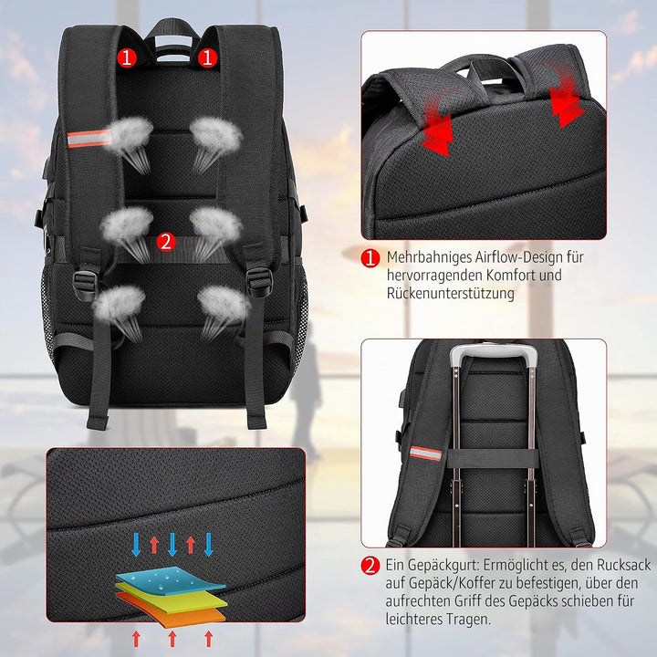 Cafele Rfid Anti-Diebstahl-Rucksack Laptop Schulrucksack Teens Bookbag Mittlerer Computerrucksack mi