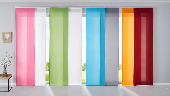 2er Set Schiebegardinen Flächenvorhänge Mikrofaser Vorhang Gardine Schiebe HxB 245x60 cm Lila Matt P