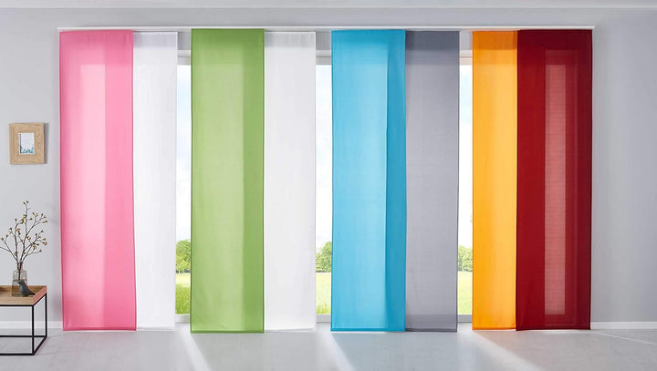 2er Set Schiebegardinen Flächenvorhänge Mikrofaser Vorhang Gardine Schiebe HxB 245x60 cm Lila Matt P