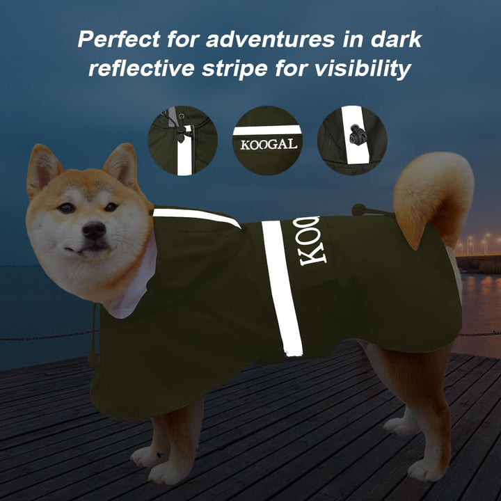 Grosse Hunde Regenjacken Mit Kapuze,Hunde Regenmantel,Mit Reflektierenden Sicherheitsstreifen, Wasse