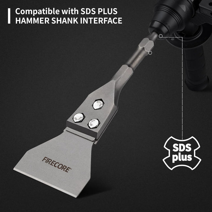 Firecore SDS Plus Bodenschaber, Spachtelmeissel SDS Plus 300mm×100mm, Meisselbits für SDS Plus Hamme