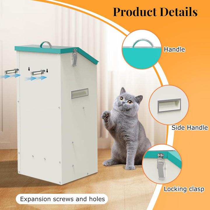 Svaoumu Verzinkter Automatischer Hundefutter-Spender 6 kg Aussen-Schwerkraft-Metallfutter-Spender fü