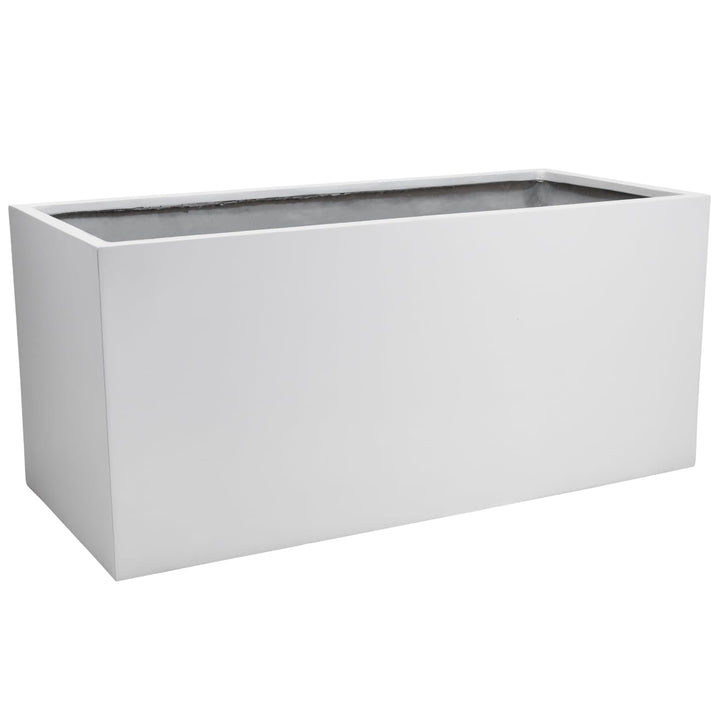 VIVANNO Blumenkübel Pflanzkübel Pflanzgefässe Übertöpfe Blumentöpfe a. Fiberglas Maxi Weiss 100cm 45