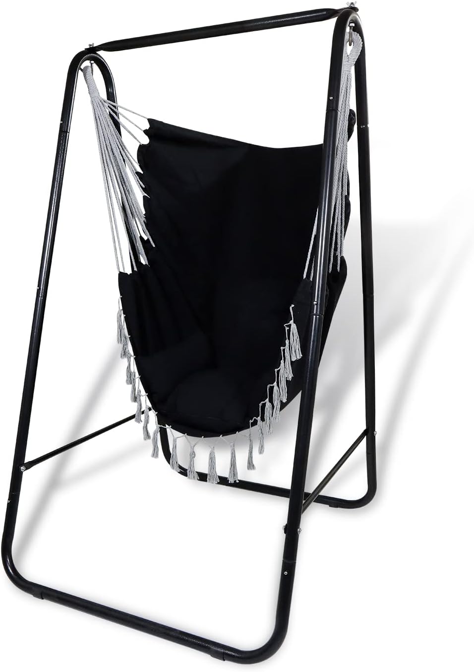 CCLIFE Hängesessel mit Gestell Kissen Hängeschaukel Hängestuhl Bis 100kg Indoor & Outdoor Garten Hän