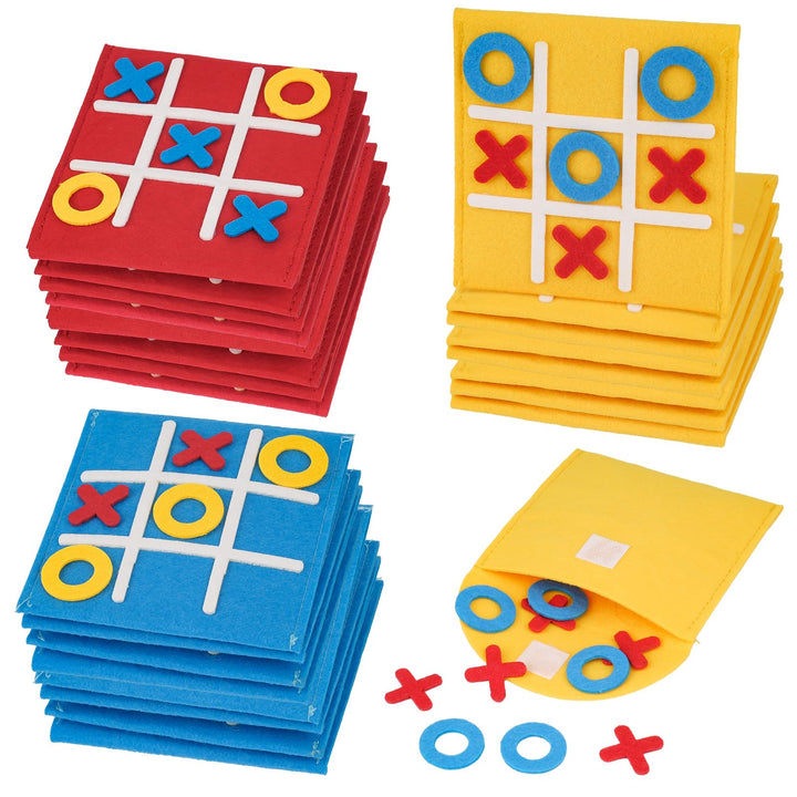 Tic Tac Toe Spiel, 24 Stück Filz Tic Tac Mini, Bunt Tic Tac Town Spiel, Lernspielzeug Geeignet für G