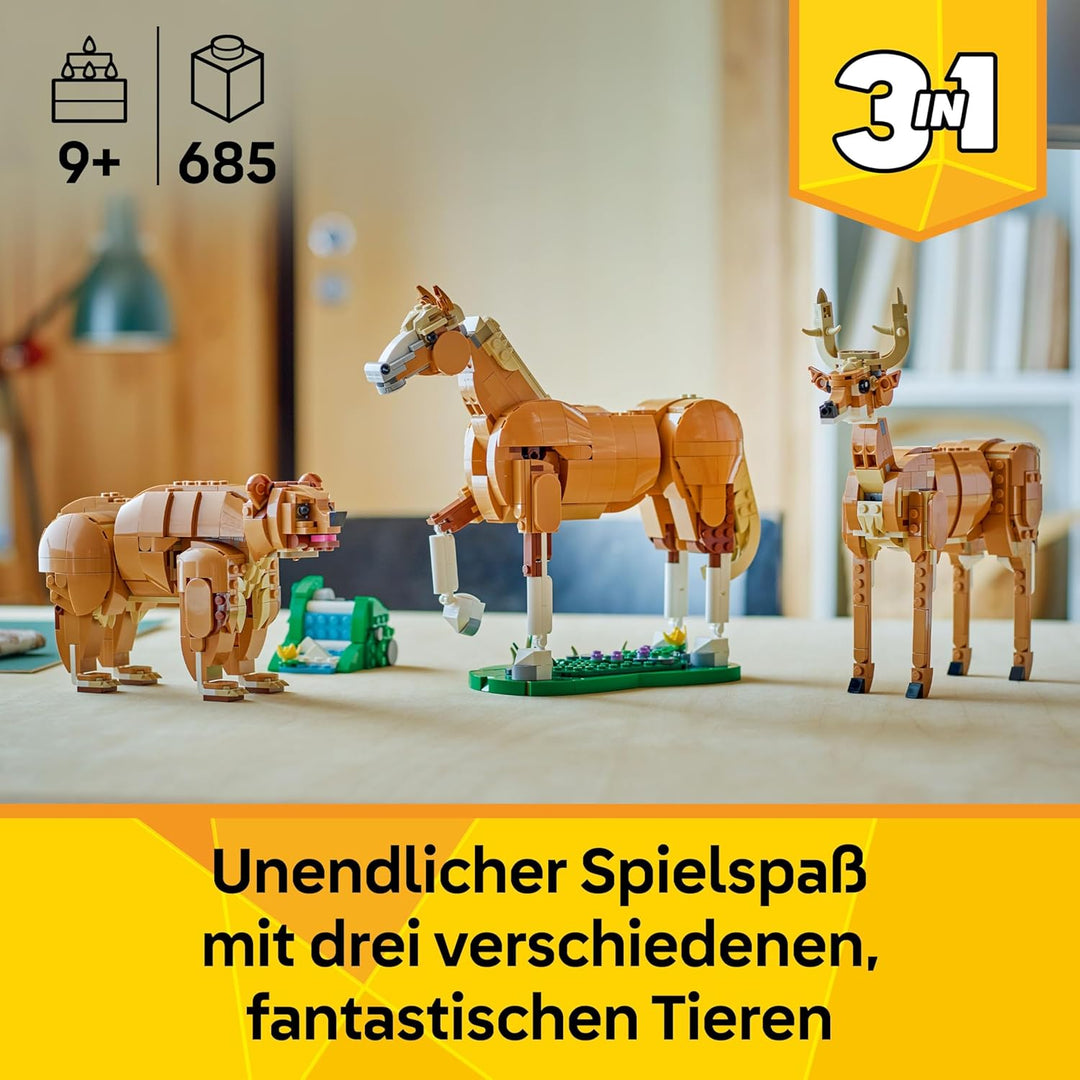 LEGO Creator 3in1 Prächtiges Ross - Kinder Spielzeug Tiere - Tierfigur verwandelt Sich in EIN Bären-