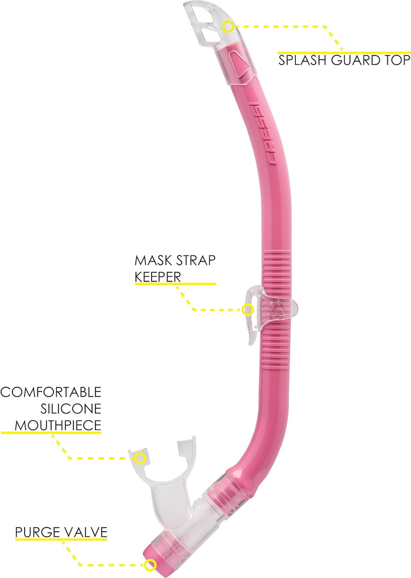 Cressi Estrella Jr - Maske zum Tauchen und Schnorcheln Transparent/Rosa Maske + Schnorchel, Transpar