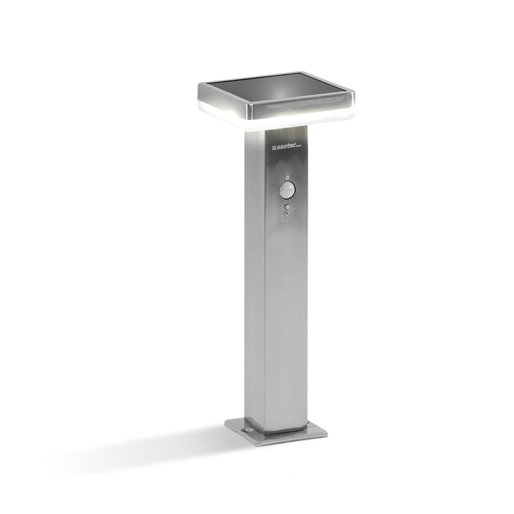 esotec Solar Gartenleuchte Standleuchte Amalia 44 mit Bewegungssensor, Edelstahl Glanz, 3 Betriebsmo