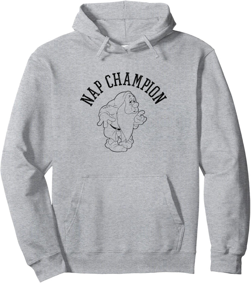 Disney Snow White Sleepy Nap Champion Simple Black Outline Pullover Hoodie