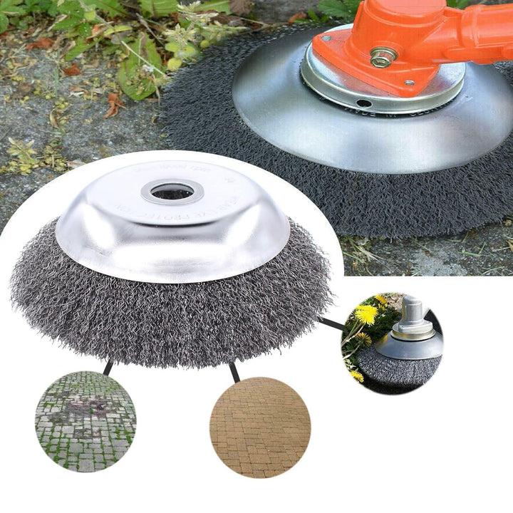 Unkrautbürste Wildkrautbürste Fugenbürste Stahlbürste Kegelbürste Drahtbürste 200x25,4 für Rasentrim