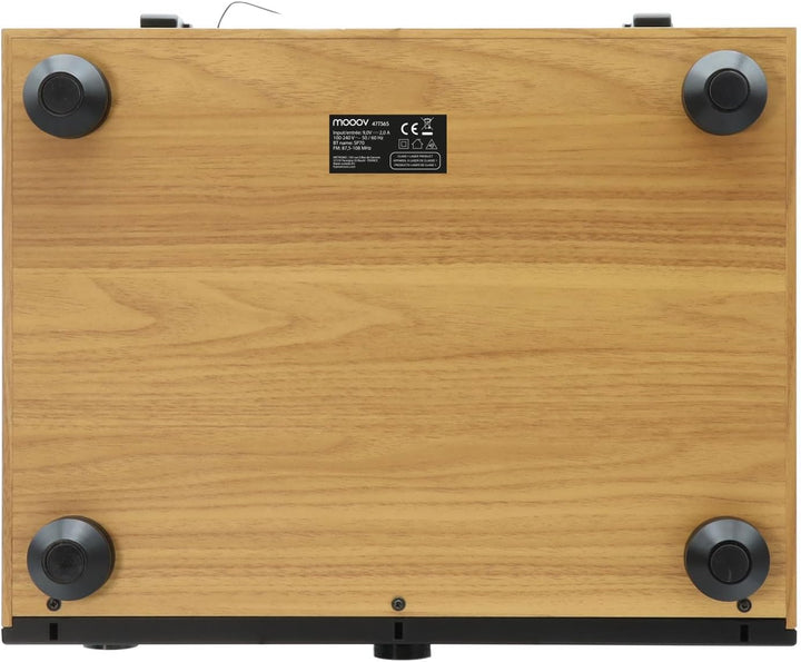 Mooov 477365 HiFi-Mikrosystem mit Radio, CD-Player und Vinyl-Plattenspieler mit 33, 45, 78 U/min, Bl
