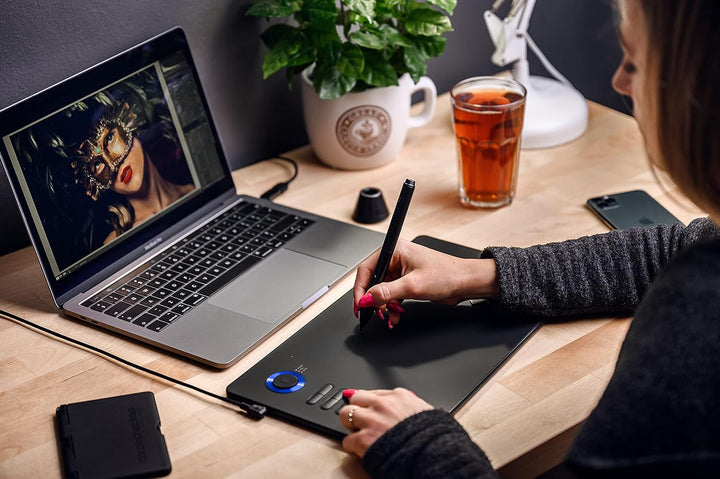 Grafiktablett für PC VEIKK A15 Pro, 10x6 Zoll Zeichentablett mit batterielosem Stift und 12 Express-