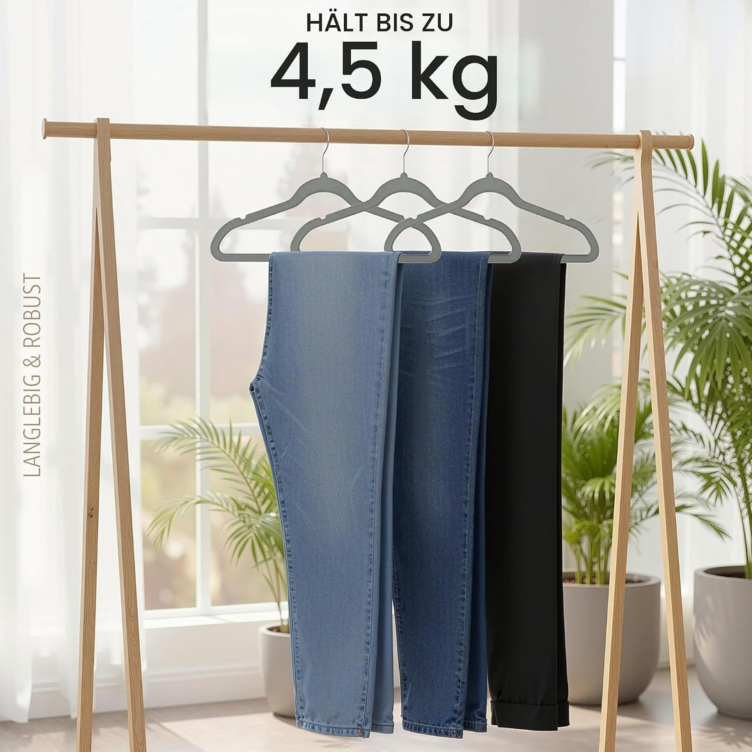 Utopia Home Premium Samt Kleiderbügel 50er Pack - rutschfeste & langlebige Kleiderbügel - Grau Kleid