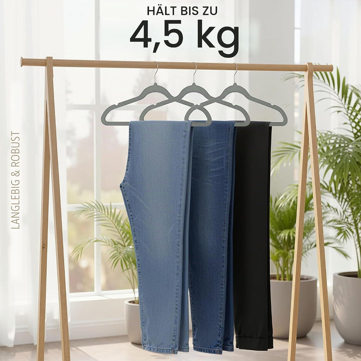 Utopia Home Premium Samt Kleiderbügel 50er Pack - rutschfeste & langlebige Kleiderbügel - Grau Kleid