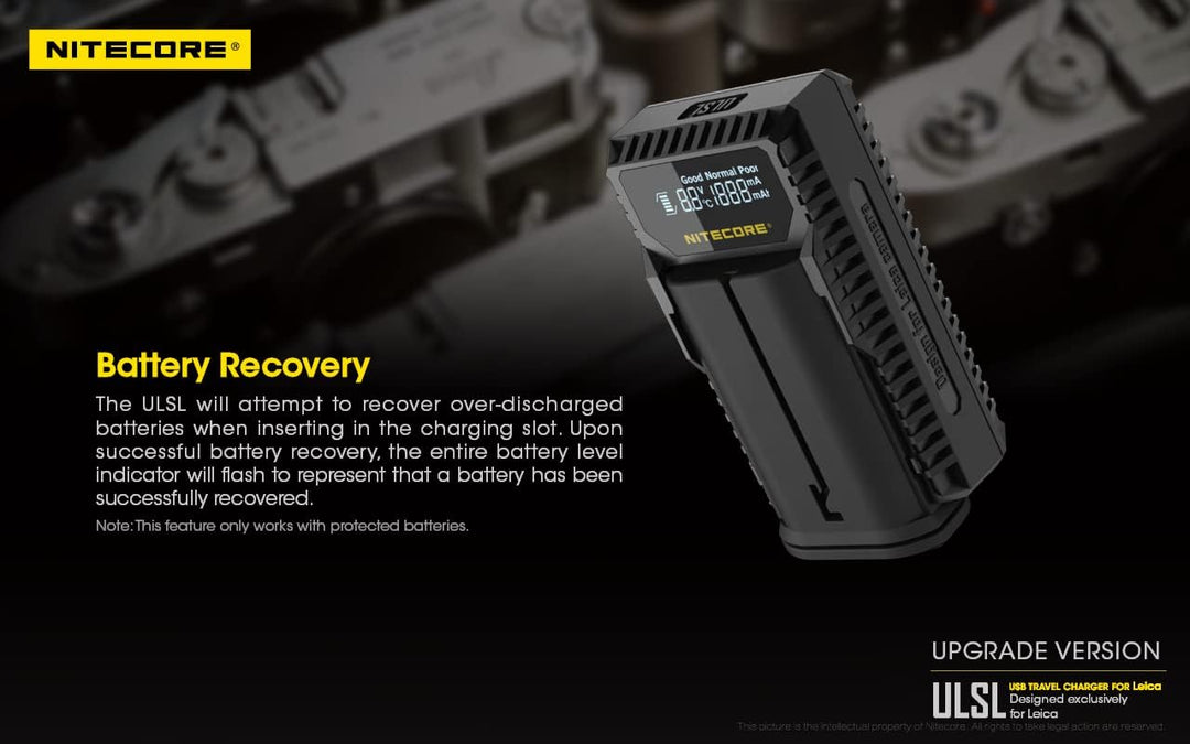 Nitecore ULSL USB-Ladegerät mit LCD-Display , Leica BP-SCL4, Leica BP-SCL4