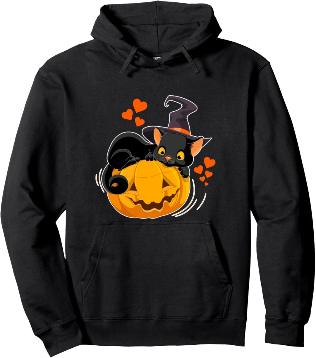 Süsse Schwarze Katze Hexe Kürbis Black Cat Mom Halloween Pullover Hoodie