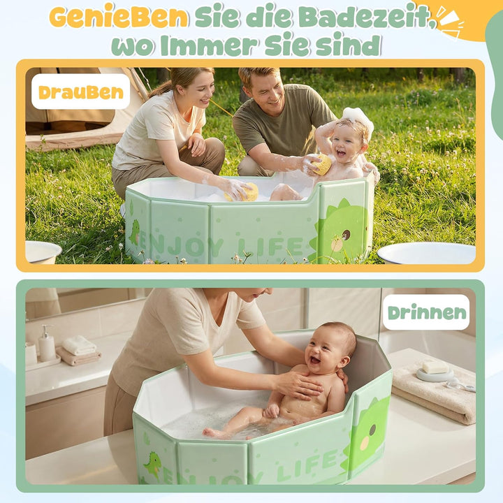 Orzbow Baby Badewanne, Grosse Babybadewanne mit Rutschfester Basis für 6 Monate bis 6 Jahre, Reise F