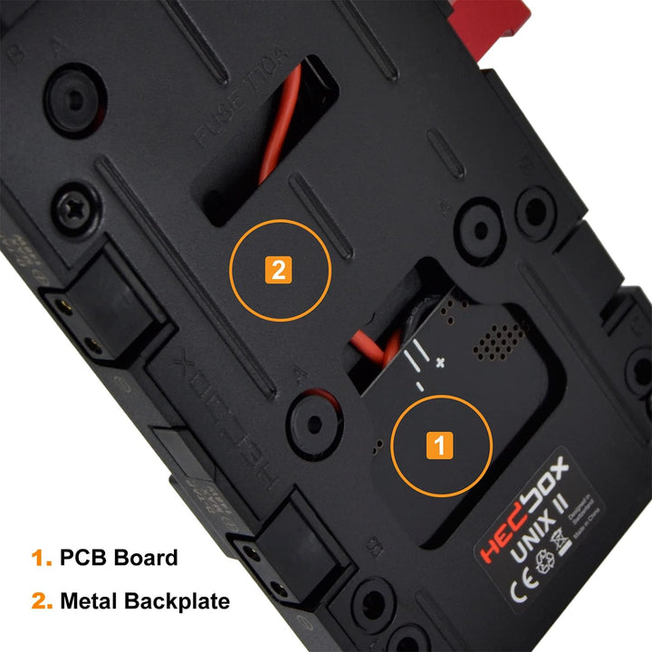 HEDBOX Unix-FX9 - V-Mount Akkuplatte mit 3X D-Tap und USB, für Sony ILME-FX6, PXW-FX9