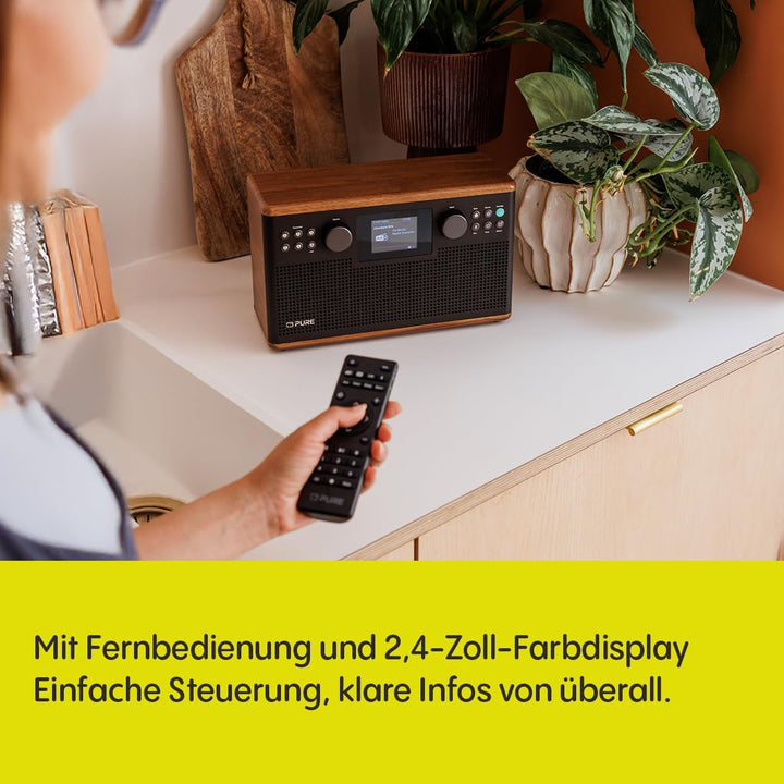 Pure Classic H6 Hi‑Fi Stereoanlage und Musikanlage mit DAB+ UKW Radio Bluetooth 5.3 USB‑A & AUX 2,4"